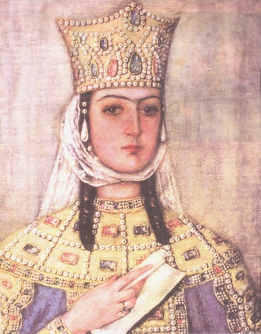 Queen Tamar portrait and Golden Age map